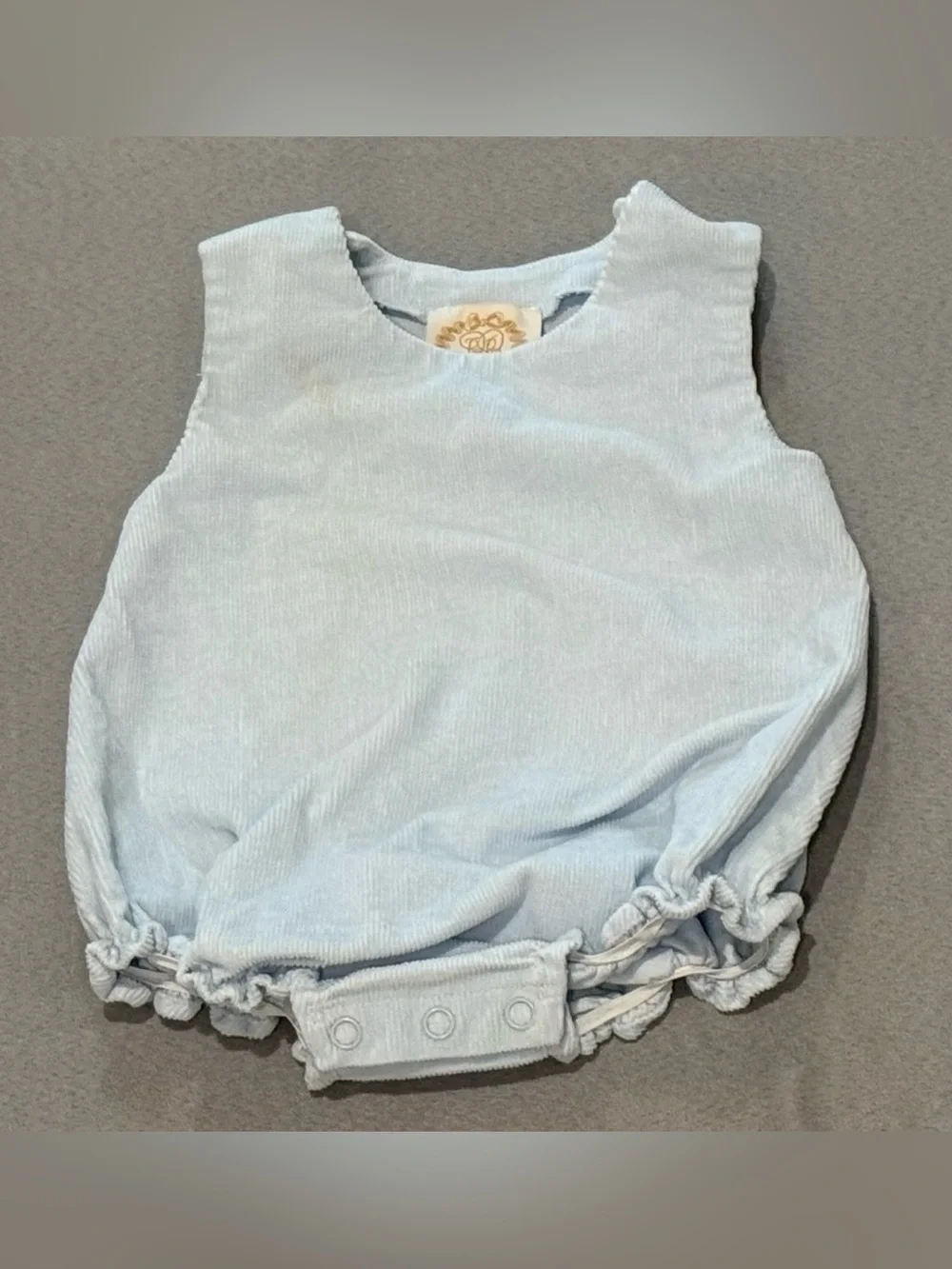Light Blue Baby Corduroy Romper